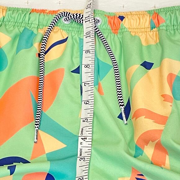Boardies Swim Trunks Men's M Bright Green Tropical Geometric Print, Beach, Pool - Picture 9 of 11